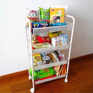 Carrito de Almacenamiento Móvil de 3 Niveles de Acero al Carbono con 4 Ruedas para Salón, Cocina y Sala de Estar - Product Image 1