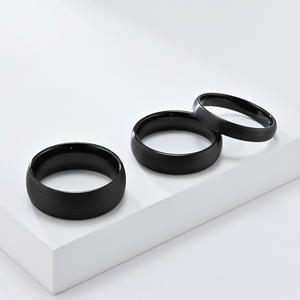 Anello in Acciaio al Tungsteno Opaco Spazzolato Tendy 4/6/8mm, Fede Nuziale e Promessa per Uomo, Regalo per Fidanzamento e Feste - Gioielli alla Moda all'Ingrosso - Product Image 1