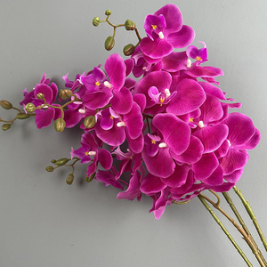 ดอกกล้วยไม้ประดิษฐ์คุณภาพสูง หรูหรา สัมผัสเหมือนจริง 7 หัว สีม่วง สำหรับตกแต่งงานแต่งงาน - Product Image 1