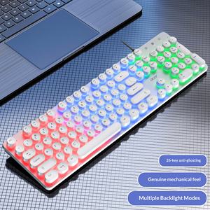 Ensemble clavier et souris filaires style punk avec rétroéclairage RGB, sensation mécanique, pour ordinateur portable, ordinateur de bureau, maison, bureau, entreprise - Product Image 6