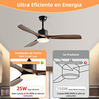 Ventilateur de plafond aspect bois 52 pouces, silencieux, moteur DC, télécommande, ventilateur de plafond décoratif, usine OEM ODM pour villas