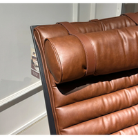 Fauteuil de salon en cuir de luxe Fauteuil inclinable pour salon Fauteuil de relaxation extérieur Fauteuil confortable en cuir véritable