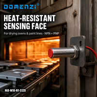 Domenzi Résistant à la chaleur 120 ° Capteur de proximité inductif C M18 NPN PNP pour four, fonderie, traitement thermique, montage non encastré