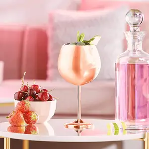 700ml Rose Gold Bar Wine Glass Stainless Steel Champagne Cup Cocktail Drinking Cup Goblet Red Wine Glass