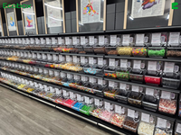 Pot de stockage d'aliments en PET de qualité alimentaire, récipient de présentation d'aliments en vrac en plastique de 4mm d'épaisseur pour bonbons, noix et sucrés