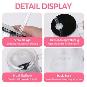 Tazza Globo di Neve in Plastica da 17oz con Manico, Bicchiere Acrilico <span class=keywords><strong>a</strong></span> Doppia Parete con Foro Pre-Forato per Glitter Fai-da-Te - Product Image 2