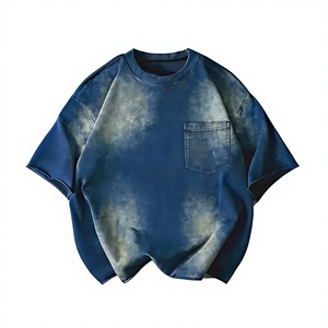 Camiseta informal y elegante para hombre, de gran tamaño, transpirable, de algodón, holgada, de manga corta, con bolsillo, de punto de algodón, para verano. - Product Image 1