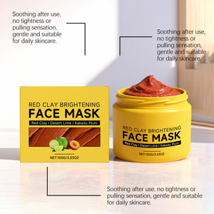 Nuova Maschera Viso per la Cura della Pelle 2026, Detergente per Pori, Detossificante e Illuminante con Argilla Rossa - Product Image 4