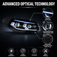 Phares NAFU en PC anti-jaunissement pour BMW F10 F18 10-19 avec clignotants dynamiques à LED 12V DC – Pièces automobiles