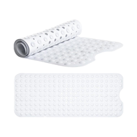 Tapis de bain pour bébé Sheepping JIAJIELI, rectangulaire, antidérapant, extra long, 40x16 pouces, vinyle écologique, 200 ventouses, lavable en machine