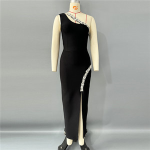 เดรสเทนนิสของผู้หญิงเดรสสีชมพูสำหรับใส่ไนท์คลับผ้าพันแบบถักสำหรับงานปาร์ตี้เซ็กซี่เล่นกีฬาสุดหรูสำหรับฤดูร้อน - Product Image 2