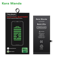 IPhone batarya telefon pil için Kara Manda Li-ion polimer yedek piller fabrika satış iPhone 8 için 2960mah artı