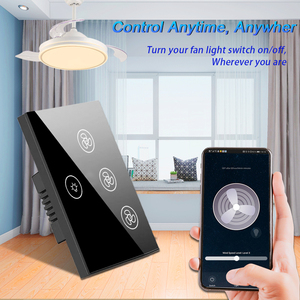 Junhao Smart Home luce a doppio palo da parete interruttore a parete Touch Panel WiFi IP66 impermeabile 10A 250V Wireless elettrico - Product Image 1