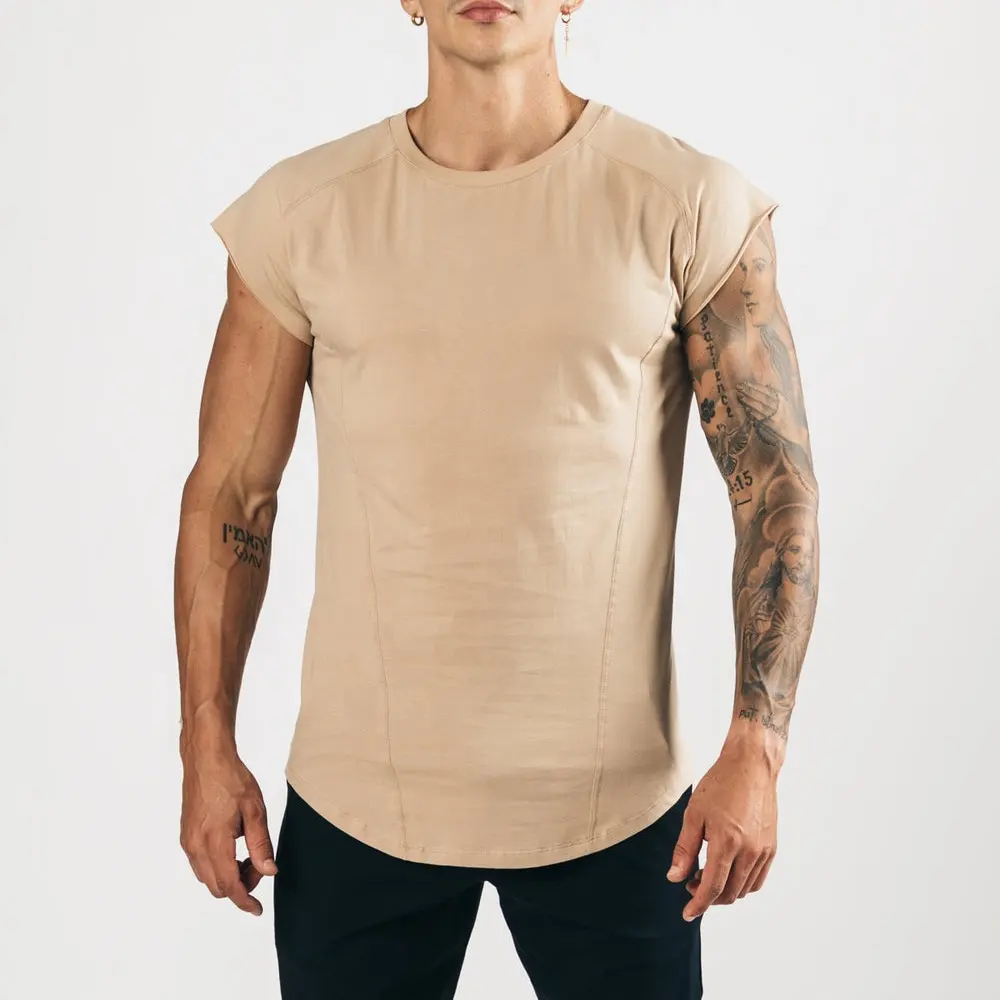 RG-Camiseta de hip-hop para hombre, camisa de manga raglán de gran tamaño con espalda de malla de diseño de alta calidad, color sólido