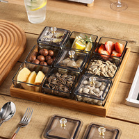 Plateau à fruits en verre de style nordique ins, snacks créatifs de luxe léger, plateau à fruits divisé