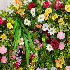 Arco de Flores Artificiales Colorido con Mariposas, Soporte Floral Artificial Móvil con Ruedas Giratorias para Decoración de Bodas - Product Image 2