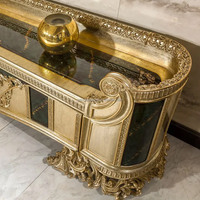 Meuble TV en bois massif de luxe français sculpté feuille d'or personnalisable meubles de rangement rétro pour chambre à coucher style européen salon