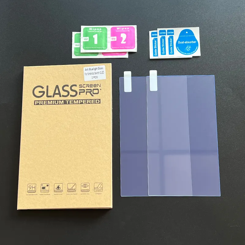 2 पैक PSP खेल प्लेयर स्विच OLED 9H ग्लास फिल्म विरोधी नीले प्रकाश स्क्रीन रक्षक टेम्पर्ड ग्लास के लिए Nintendo स्विच Oled