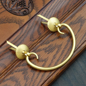Chengyu Brass Drawer Handle Ring Chinese Style Ming Qing Furniture <b>Pull</b> Durable Surface Decoration - Product Image 4