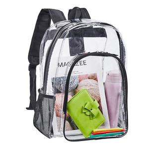 Clear Water-proof Durable Thicken Plastic Transparent Backpack Girl Fashion PVC School <b>Bag</b> <b>Women</b> Fashion <b>Laptop</b> Backpack - Product Image 1