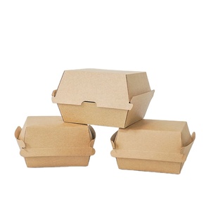 Embalaje de papel Kraft desechable personalizado, caja de pepitas de comida rápida para llevar, <span class=keywords><strong>hamburguesa</strong></span>, pollo - Product Image 1