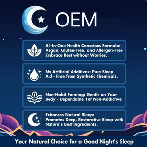 Gummies pour le sommeil naturelles OEM ODM avec 5-HTP, L-théanine, magnésium et racine de valériane, complément alimentaire pour le sommeil sans mélatonine - Product Image 4