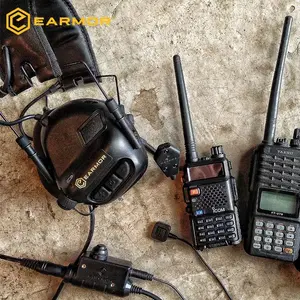 EARMOR-adaptador para auriculares tácticos M51 PTT, Compatible con Radio Motorola Kenwood Yeasu Midland ICOM