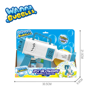 Kid của điện ngoài trời Súng Bong Bóng đồ chơi 24-lỗ PP nhựa bong bóng Shooter Gun với LED ánh sáng bong bóng Blower máy - Product Image 6