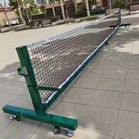 Système de filet de pickleball portable avec cadre de 22 pieds et roues, approuvé USAPA pour les parcs, clubs, divertissements et compétitions