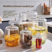 Grand pot en verre transparent rond pour cornichons, liqueur ou marinades, avec couvercle hermétique