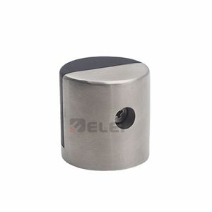 Butée de porte Delei en alliage de zinc 40x40mm, fixation au sol, design moderne et épuré, finition nickel sablé - Product Image 3