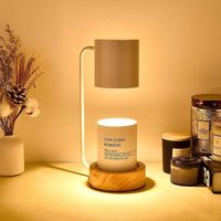 Lampe chauffe-bougie électrique en métal, écologique, à intensité réglable, lumière d'aromathérapie de chevet, décoration de chambre à coucher