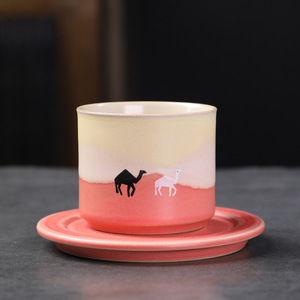 Tazza da <span class=keywords><strong>caffè</strong></span> in ceramica di lusso leggero e Set piattino <span class=keywords><strong>caffè</strong></span> Espresso Latte Cappuccino tazza da <span class=keywords><strong>caffè</strong></span> <span class=keywords><strong>senza</strong></span> manico cammello arabo tazza da tè - Product Image 5