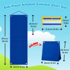 Kids Visual Schedule <b>Calendar</b> Chart Autism Daily Chore Routine Chart With 96 Cards for Toddlers Home School - Product Image 5