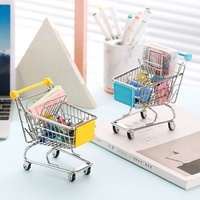 Enfants Mini jouet supermarché chariot à main décoration de bureau stockage jouets Mode métal stockage Mini panier
