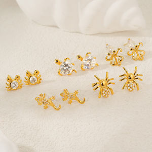 Серьги-гвоздики из нержавеющей стали, 18 карат - Product Image 3