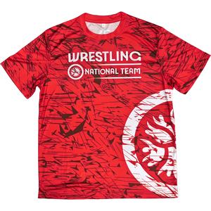 2025 Individuelles Gestricktes Wrestling-Set für Herren T-Shirts+Shorts Vollsublimation 2-teiliges Set International - Product Image 3