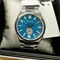 Montre mécanique pour homme, cadran à texture fine, affichage des secondes, index lumineux, boîtier en acier inoxydable, montre-bracelet décontractée pour homme