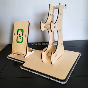 Regalos para el Día del Padre, soporte para auriculares, soporte para controlador de <span class=keywords><strong>juegos</strong></span> de madera cortado con láser, soporte para auriculares para hombres/DAD/regalo para jugadores - Product Image 6