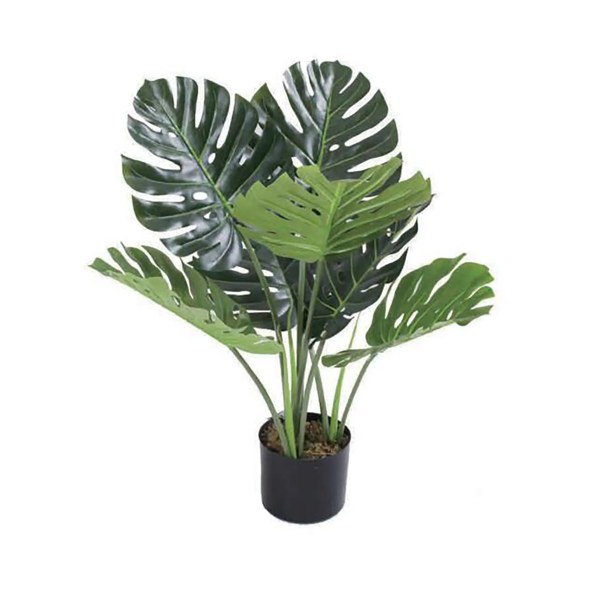 Linwoo 65cm Best Quality Real Touch Plastic Artificial Monsteras Leaves Plants Artificial Tree Outdoor Decoration