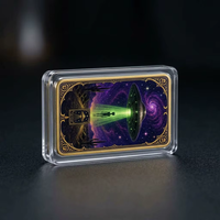 Barre de cuivre fin personnalisée de 1 OZ, double face, motif OVNI, extraterrestre, étoile, tarot, nébuleuse du désert, objet de collection, cadeau artistique