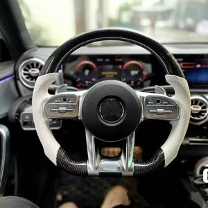 พวงมาลัยหนังคาร์บอนไฟเบอร์แบบกำหนดเองสำหรับ AMG GLE450 A45 C43 C63 C450 S63 E63 W205 W213 W222 A250 - Product Image 1
