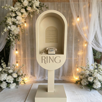 Cabine téléphonique décorative avec enregistrement vocal pour mariage, support de livre d'or audio
