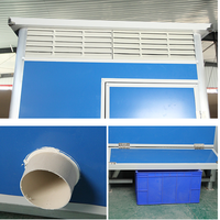 Toilettes mobiles portables d'extérieur en acier bleu, cabine sanitaire d'urgence réutilisable à installation rapide pour espaces publics