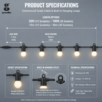Guirlande lumineuse LED pour décoration de villa, 10m, 20m, 30m, ampoule G45 haute luminosité, E27, guirlande lumineuse extérieure