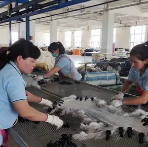 Novelty Cashmere Lattice Patte Throw Pillow Case With Mongolian Fur Trims Lama Handwoven Wool Pillow