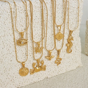 Custom Fine Stainless Steel Bee Snake Eye Seahorses Charms Accessories Gold Plated Animal Pendant <b>Necklace</b> - Product Image 1