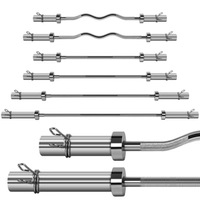 Barre d'haltères droite Olympique en acier de haute qualité, portable, pour la musculation, 1,2 m, 1,5 m, 1,8 m, 2,2 m