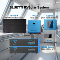 Kit solaire 48V 5kW pour camping-car avec batterie LFP B4810 et panneau de distribution intelligent à écran tactile Epad 10.1 pour alimentation de secours en cas d'urgence pour camping-car
