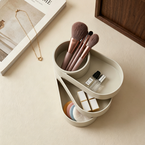 MONR 3 Layers <strong>Rotatable</strong> Oval <strong>Desk</strong> Pen Organizer Case Pen Holder for <strong>Desk</strong> Use for Sundries Makeup Brushes Office Bagging - Product Image 2